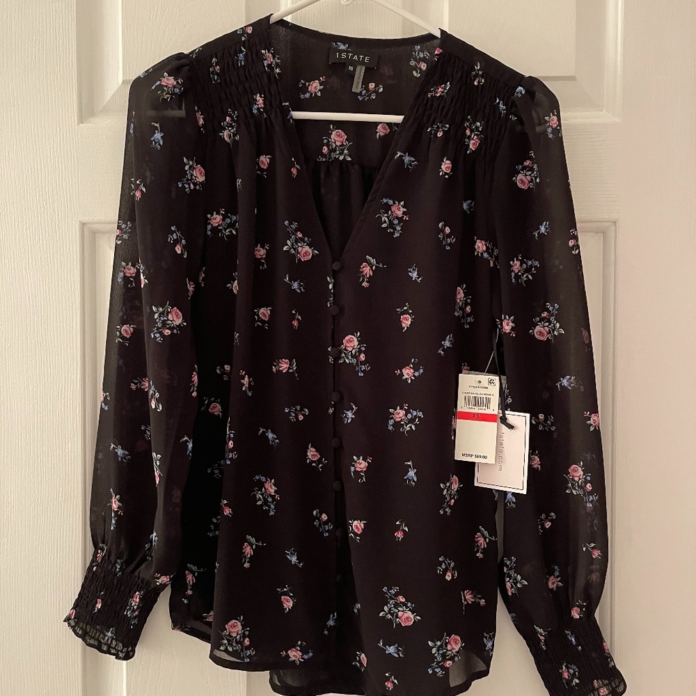 Black and Floral print STATE blouse